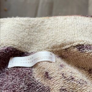 LC Lauren Conrad Cream and Brown A-Line Skirt